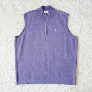 Peter Millar Crown Comfort Men Purple 1/4 Zip Pullover Vest LARGE Preppy Luxury